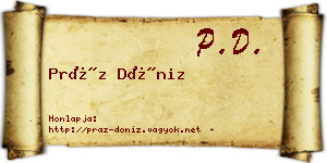 Práz Döniz névjegykártya